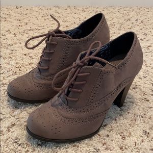 Fioni faux suede oxford ankle boots lace up brown